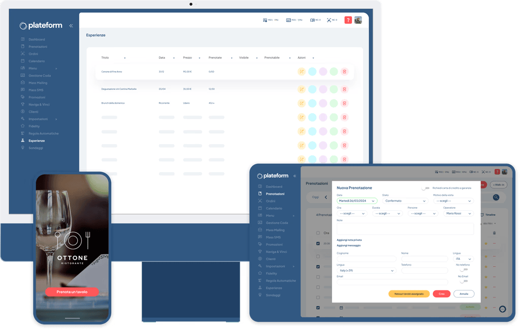 Plateform - Piattaforma Prenotazione Ristoranti